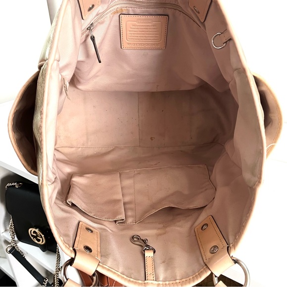 COACH Metallic XL Metro Gallery Tote Laptop SWork Shoulder Bag 26141 - Picture 8 of 9